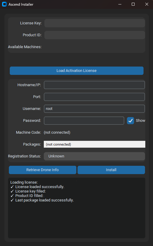 Ascend Installer Interface